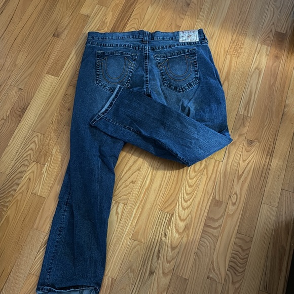 Vintage Y2K Baggy True Religion Ricky Relaxed Straight Fit Blue Jeans - Picture 2 of 3